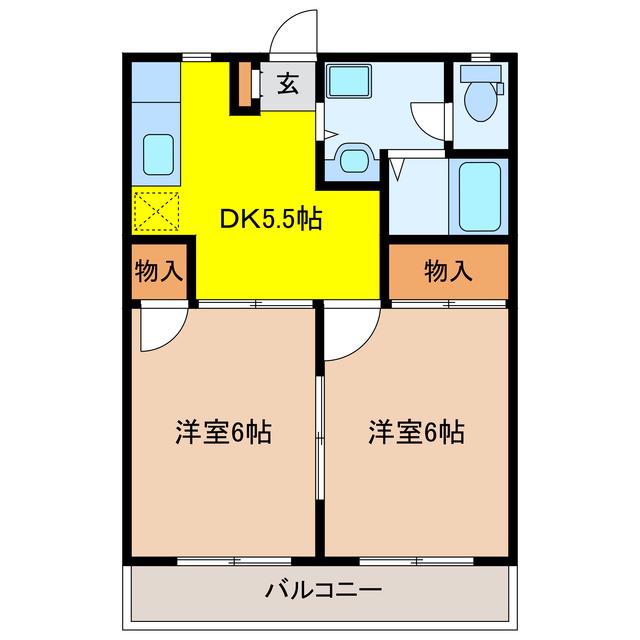 プチメゾン竹内II(2DK/4階)の間取り写真