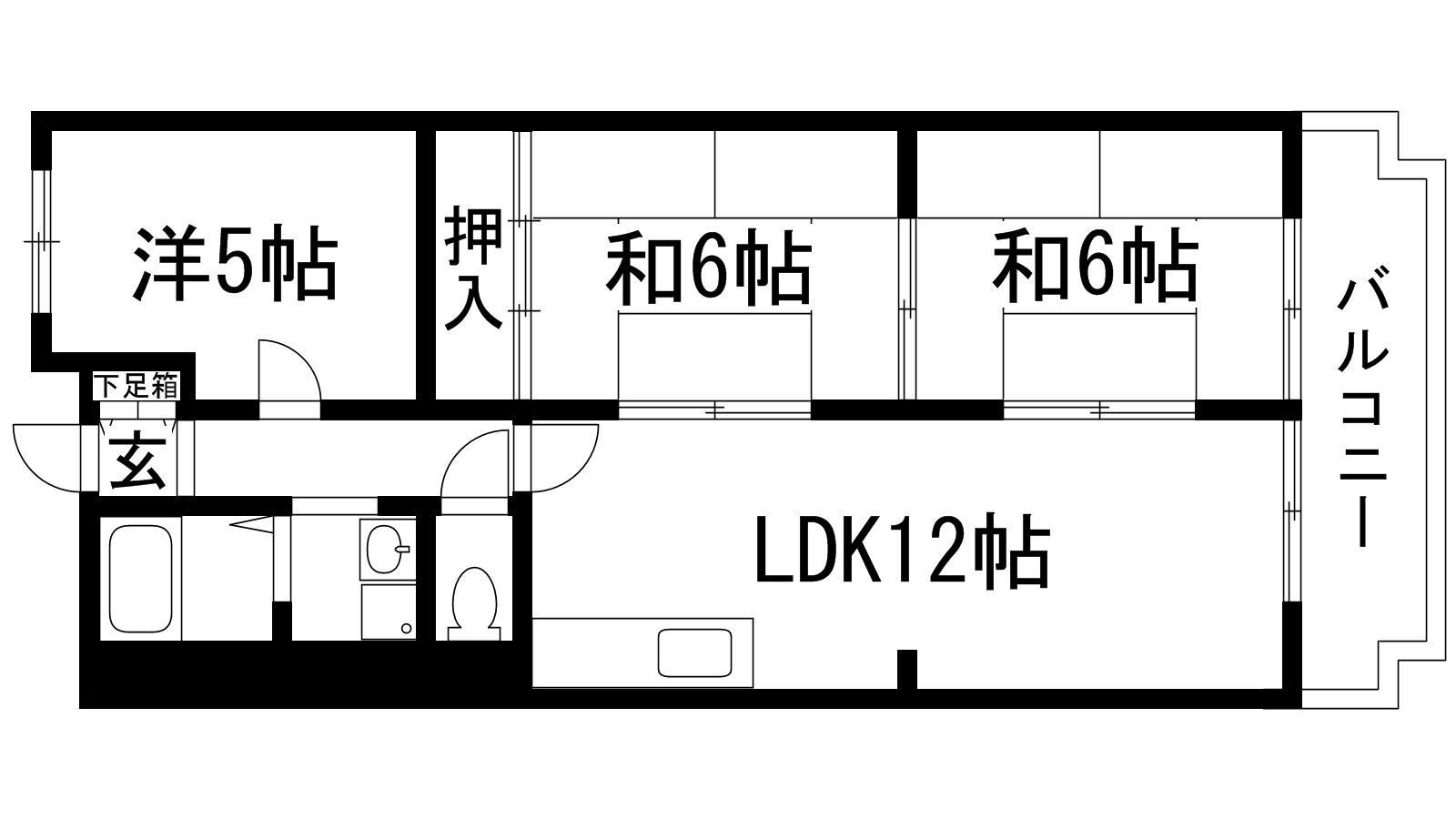 ドムール宝塚(3LDK/2階)の間取り写真