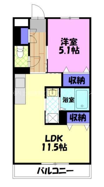 BASE(1LDK/1階)の間取り写真