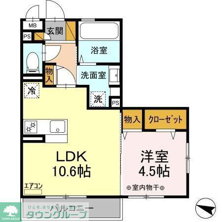JR総武線 市川駅 徒歩12分 3階建 築11年(1LDK/3階)の間取り写真
