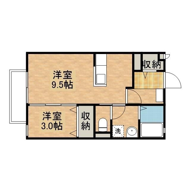 ADESSO D棟(1SK/1階)の間取り写真