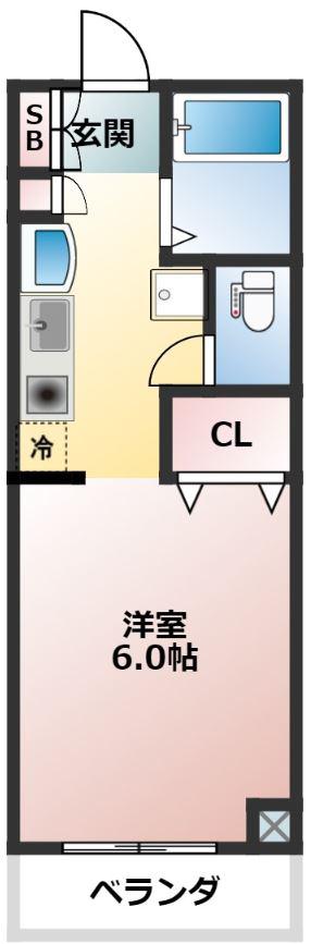 サーティワンパート7(ワンルーム/5階)の間取り写真