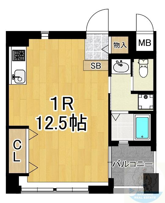 VARI HOUSE(ワンルーム/8階)の間取り写真