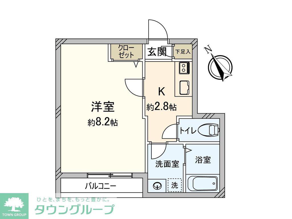 シダーレーン(1K/2階)の間取り写真