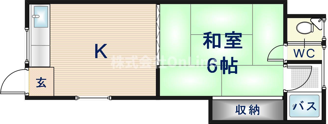 小阪文化(1K/1階)の間取り写真