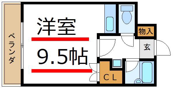 津吹ビル(ワンルーム/2階)の間取り写真