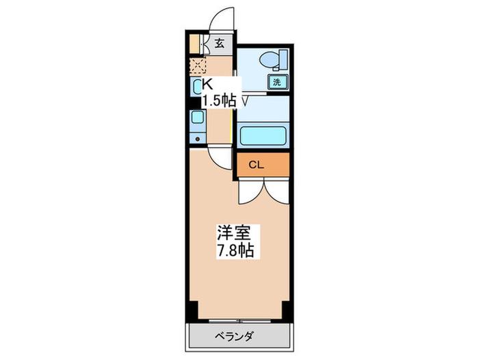 アンビックスつつじヶ丘 A棟(1K/5階)の間取り写真