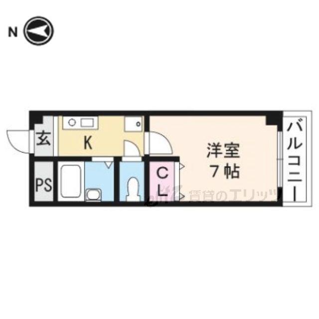 末広15番館(1K/1階)の間取り写真