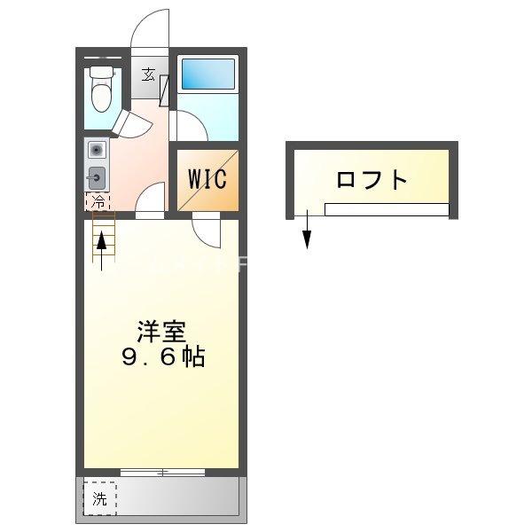 セザンヌ前芝(1K/1階)の間取り写真