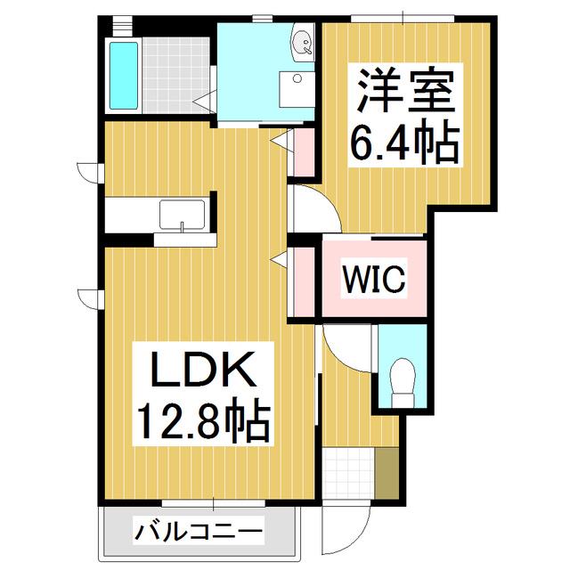 メゾン・ド・ルミエール C(1LDK/1階)の間取り写真