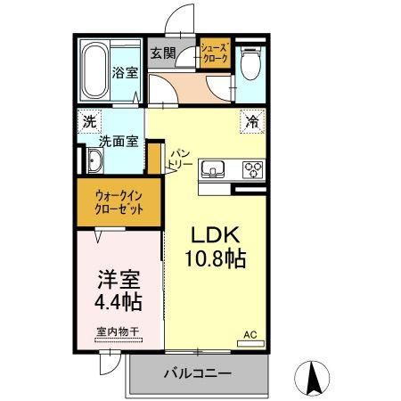 メゾンドソレイユ(1LDK/2階)の間取り写真