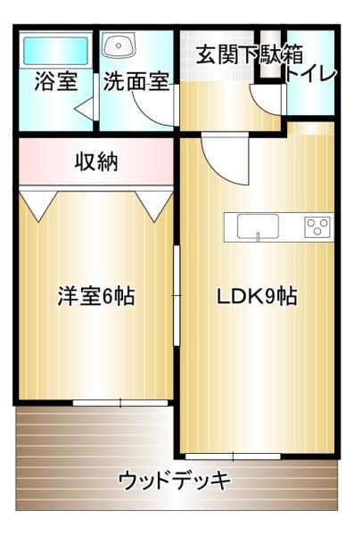 カーサルーチェ(1LDK/1階)の間取り写真