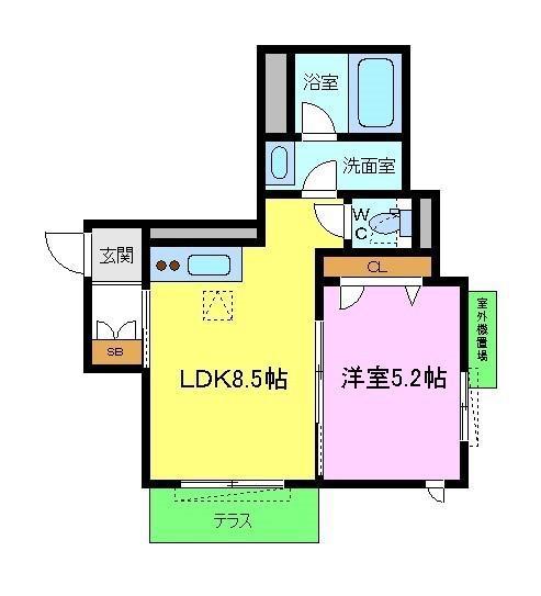 シャーメゾン宏仁(1LDK/1階)の間取り写真