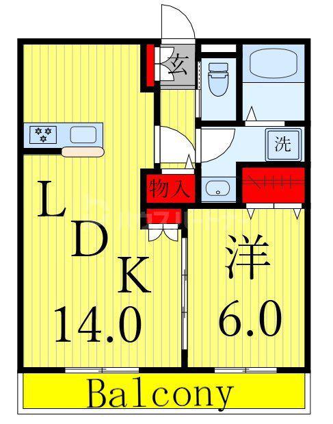 サンフォリアI(1LDK/1階)の間取り写真