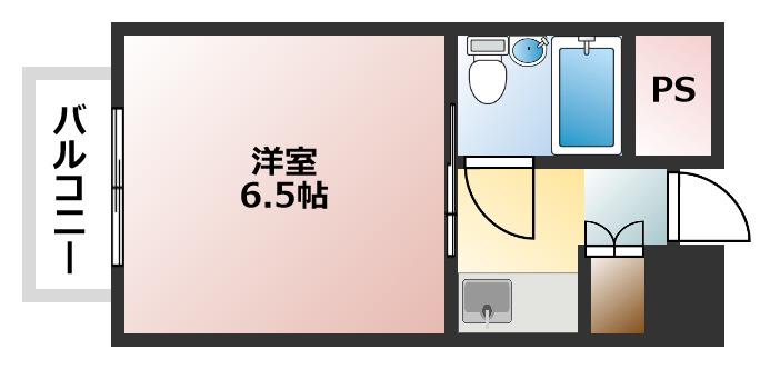 シャンテジョイフル(1K/8階)の間取り写真