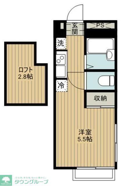 岡レジデンス(1K/2階)の間取り写真
