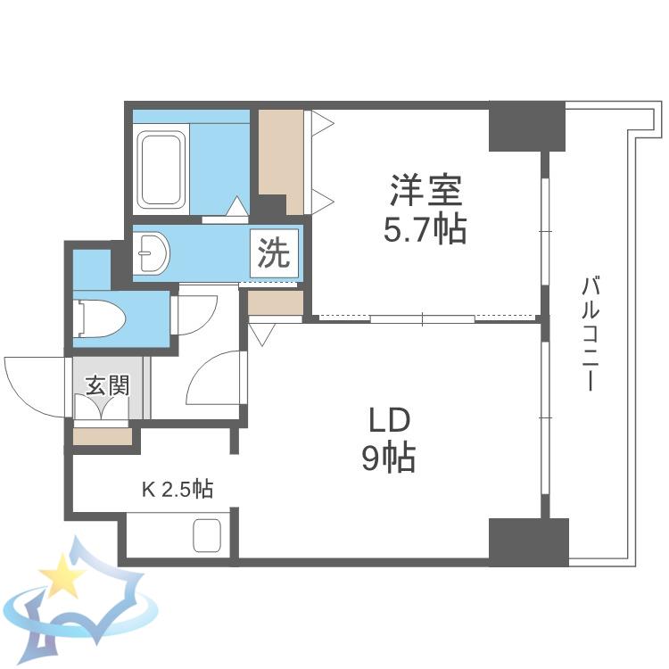 ティアラタワー中島倶楽部(1LDK/8階)の間取り写真
