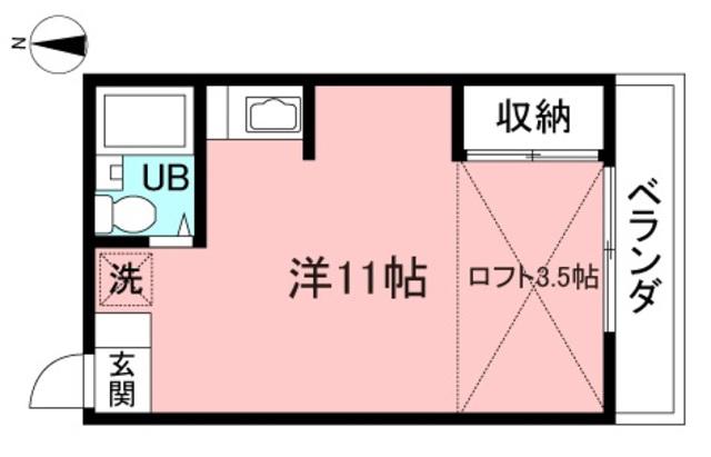 サンハイツ宮内(ワンルーム/2階)の間取り写真