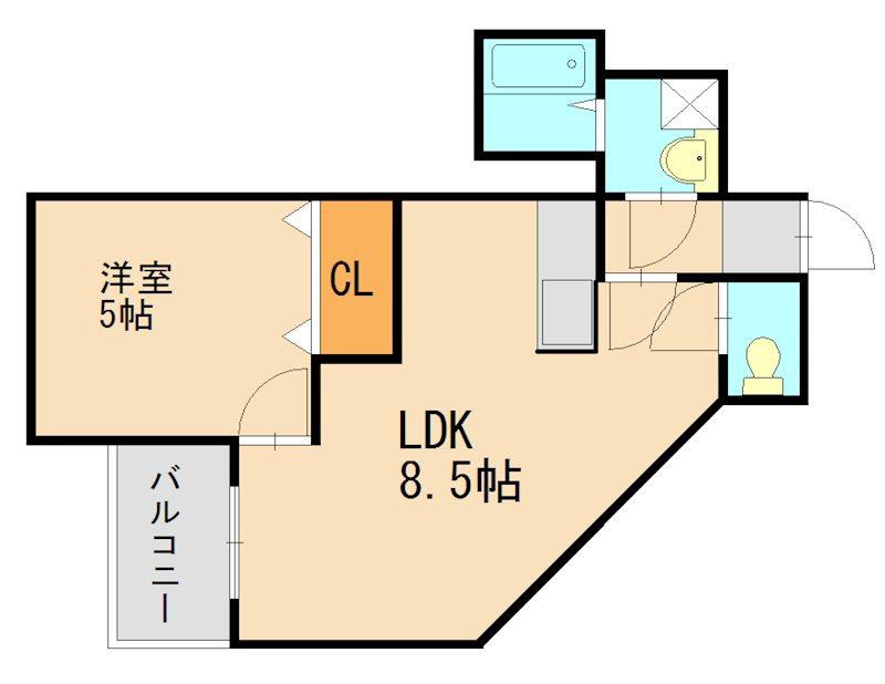 プレアール幸袋(1LDK/2階)の間取り写真