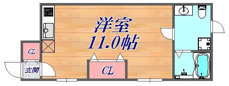 JS大同町(1K/1階)の間取り写真