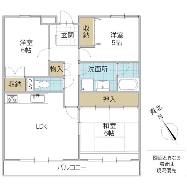 ファミーユ神明(3LDK/2階)の間取り写真