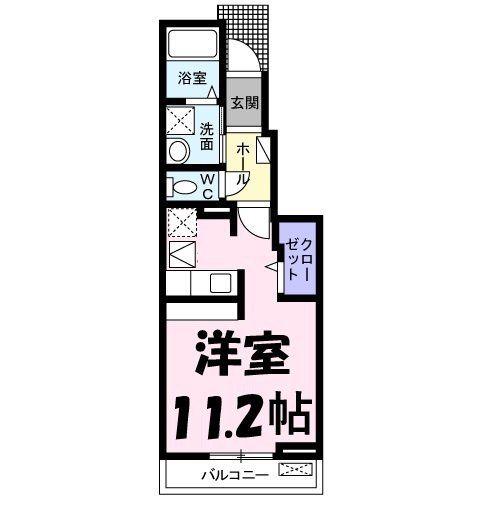カルムメゾン(ワンルーム/1階)の間取り写真
