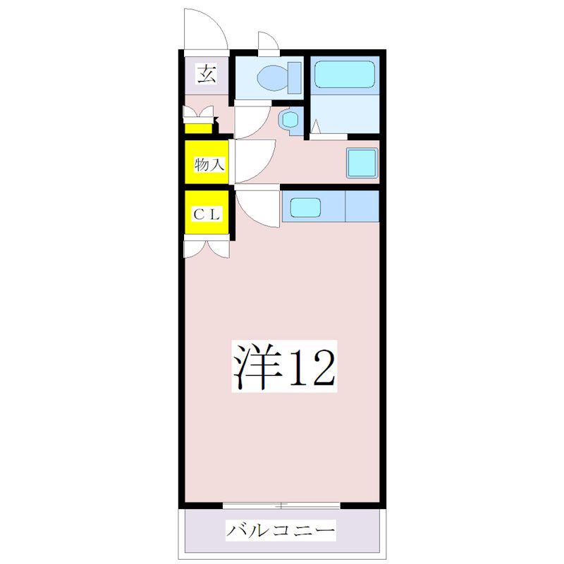 サザンロッジ(ワンルーム/2階)の間取り写真