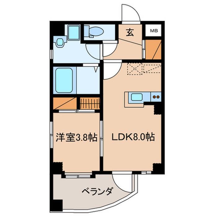 ラセーヌ高宮(1LDK/3階)の間取り写真