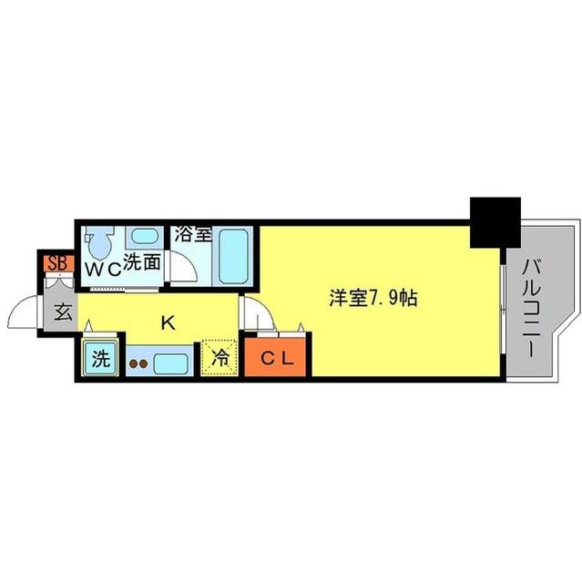 アーデン堺筋本町(1K/11階)の間取り写真