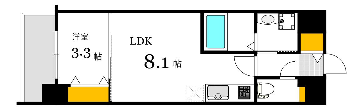 S-RESIDENCE天満町 BARK(1LDK/6階)の間取り写真