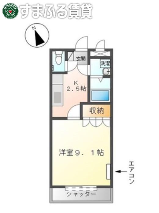 クレール スクエア(1K/1階)の間取り写真