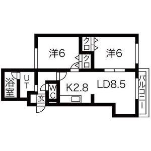 Mセーナ澄川(2LDK/4階)の間取り写真