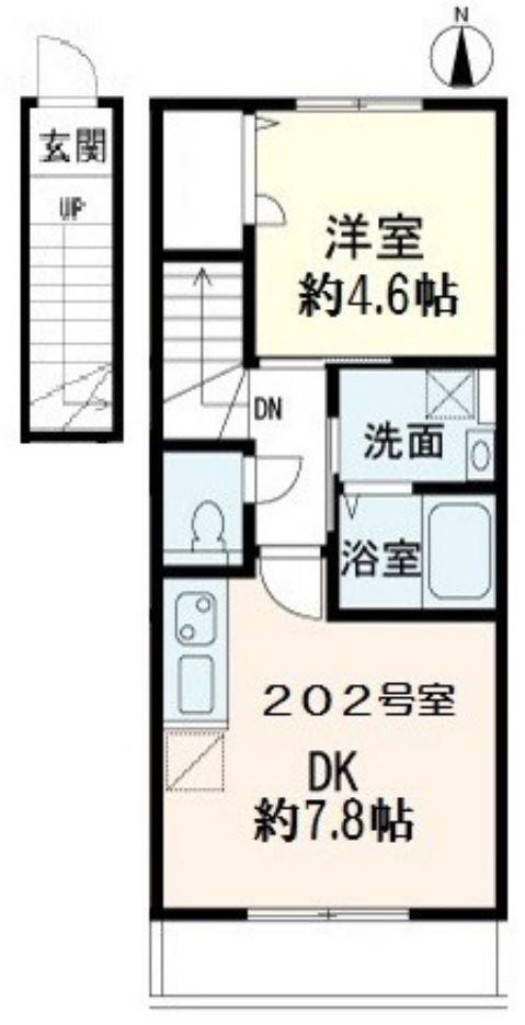 ALLURE仙川(1DK/2階)の間取り写真