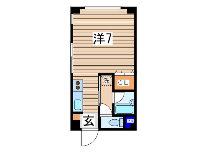 大芳ビル(ワンルーム/3階)の間取り写真