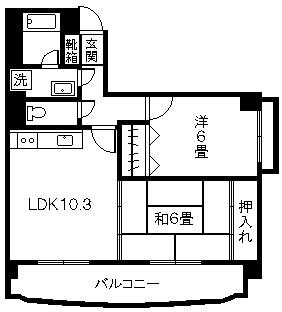 アルテール国料(2LDK/2階)の間取り写真