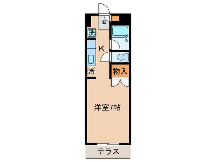 パークセレノ(1K/1階)の間取り写真