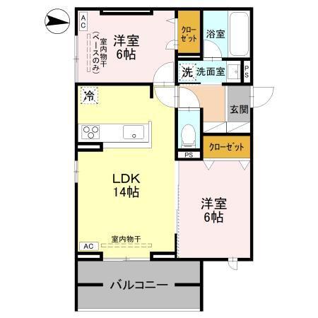 アルカサル(2LDK/2階)の間取り写真