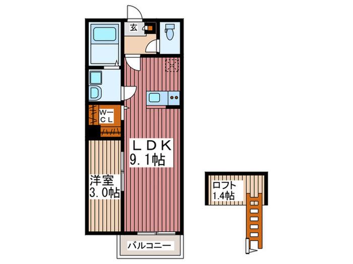 BEST STAGE三郷アネックス(1LDK/3階)の間取り写真