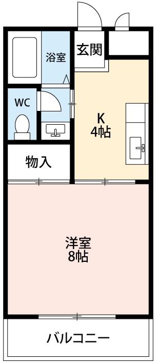 KFビル(1K/3階)の間取り写真