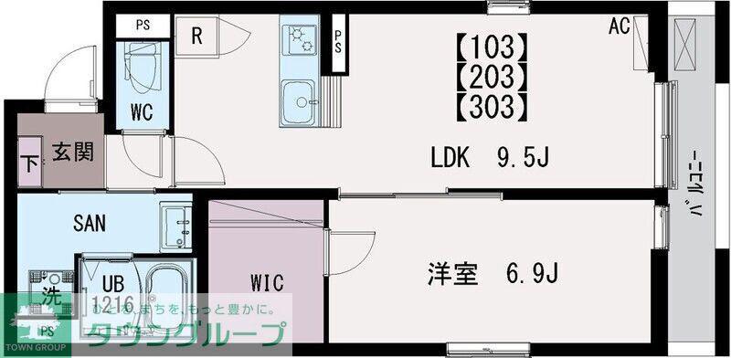 IXO・北大宮(1LDK/2階)の間取り写真