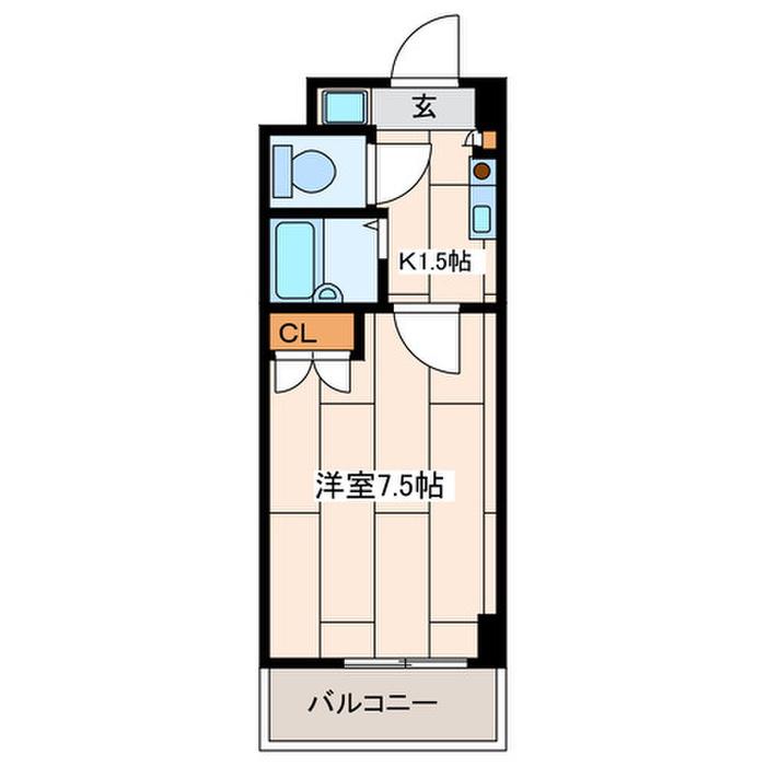 ABITARE海老名(1K/8階)の間取り写真