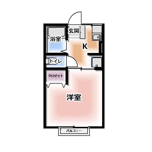 フェニックス(1K/1階)の間取り写真