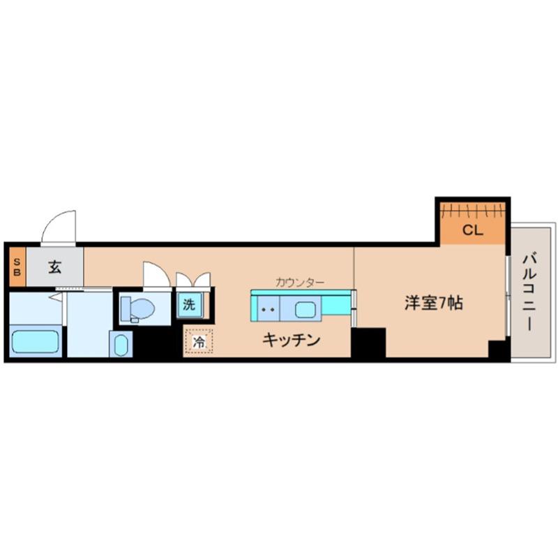 辰巳マンション(1DK/2階)の間取り写真