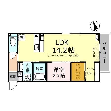 NETHERLAND(1LDK/3階)の間取り写真