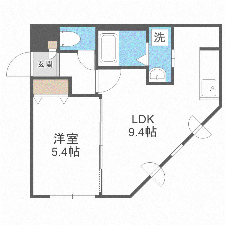 RJ ノース23(1LDK/3階)の間取り写真