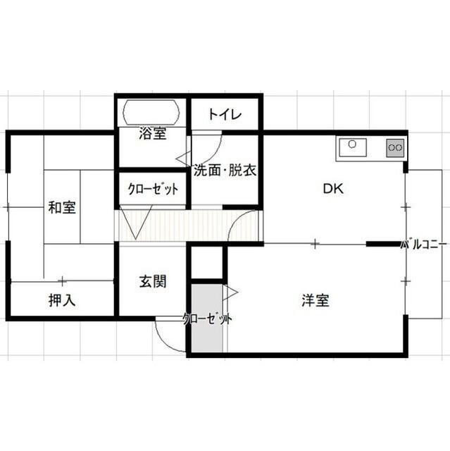 シティパル別府駅前 E・F棟(2DK/2階)の間取り写真