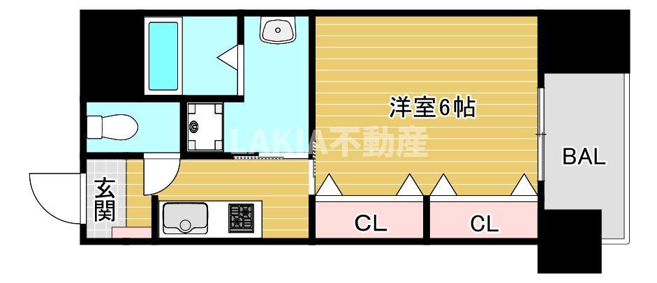 CHERRY HILLS(1K/8階)の間取り写真