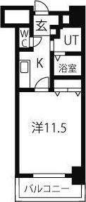 TQレジデンス名古屋錦(1K/6階)の間取り写真
