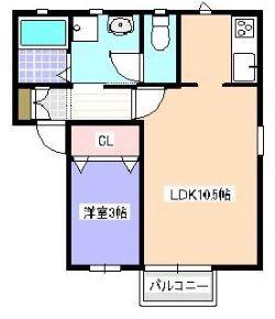 コート・フリッシュI(1LDK/2階)の間取り写真