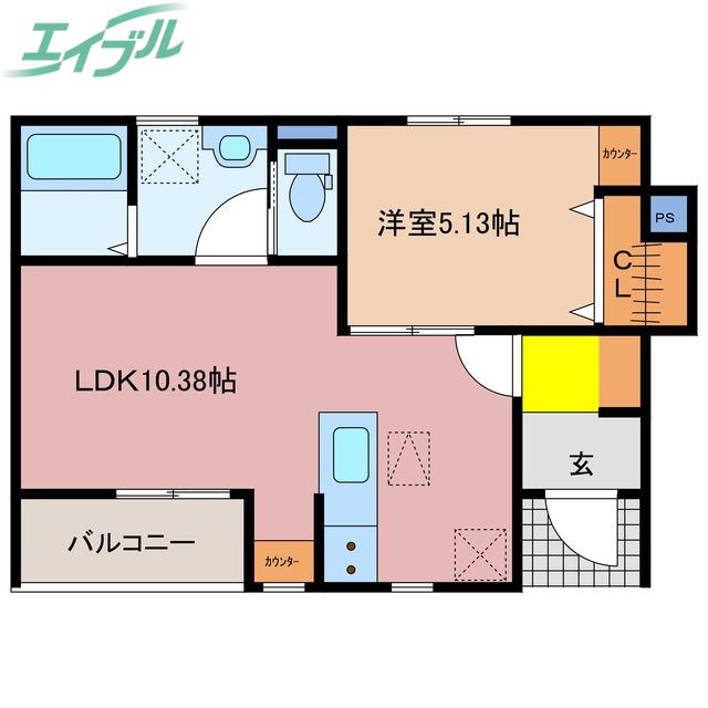 リーブルファイン日永(1LDK/1階)の間取り写真